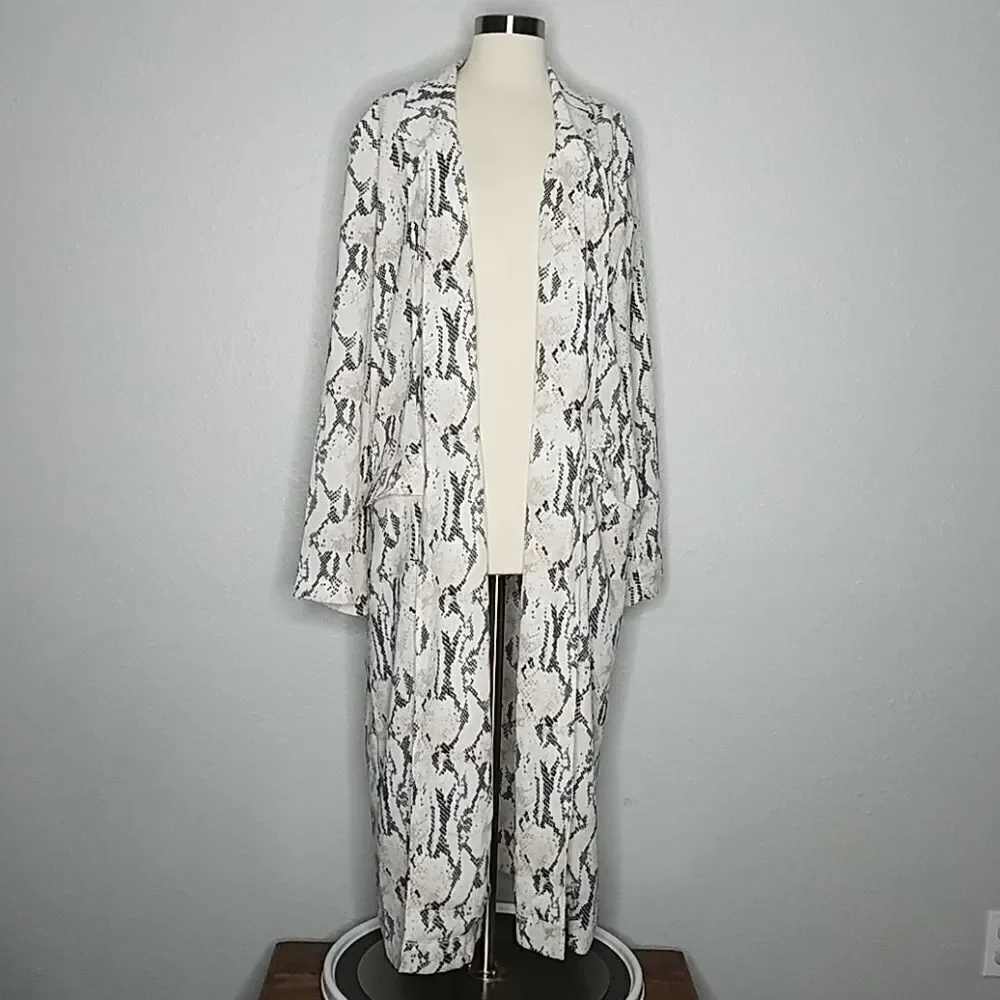 Asos Python‎ Snakeskin Print Duster Jacket 10